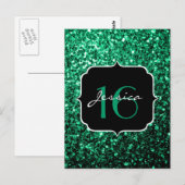 Smaragdgroene nepschittertjes zoete 16 briefkaart (Voorkant / Achterkant)