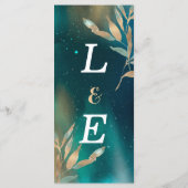 Smaragdgroene nevel sterrenstelsel nachtelijke hem menu (Achterkant)