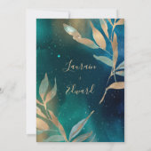 Smaragdgroene nevelsterrenstelsel nachthemel goude kaart (Achterkant)