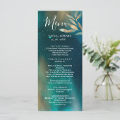 Smaragdgroene nevelsterrenstelselnachtelijke hemel menu (Staand voorkant)