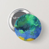 Smaragdgroene oceaan zeegezicht in aquamarijn ronde button 5,7 cm (Voorkant /achterkant)