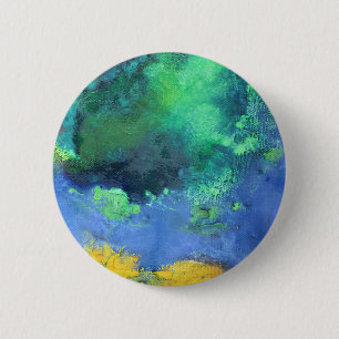 Smaragdgroene oceaan zeegezicht in aquamarijn ronde button 5,7 cm