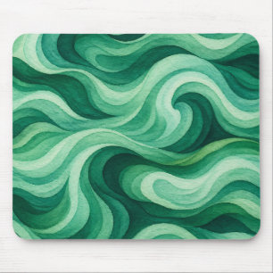 Smaragdgroene Oceaandraaikolk Abstract Golfpatroon Muismat