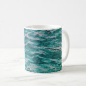 Smaragdgroene Oceaangolven Koffiemok (Voorkant rechts)