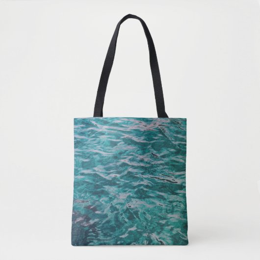 Smaragdgroene Oceaangolven Tote Bag (Voorkant)