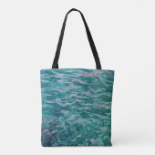 Smaragdgroene Oceaangolven Tote Bag (Achterkant)
