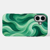 Smaragdgroene Oceaanwerveling Abstract Golfpatroon Case-Mate iPhone Case (Achterkant (horizontaal))