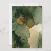 Smaragdgroene olijfgroene gouden bloemboog bruilof kaart (Achterkant)