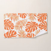 Smaragdgroene, oranje tropische bladeren en monogr bad handdoek (Handdoek)