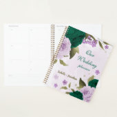 smaragdgroene paarse bloemen bruiloft planner (Display)