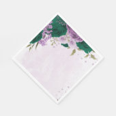 Smaragdgroene paarse bloemen bruiloft servet (Hoek)