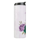 smaragdgroene paarse bloemen  thermosbeker (Gedraaid links)
