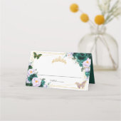 Smaragdgroene Paarse Syringa Paarse Bloemige Quinc Plaatskaartje (Achterkant)