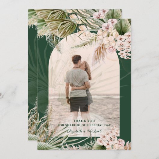 Smaragdgroene Pampasgras FOTO DANK JE WEL Bedankkaart (Voorkant / Achterkant)