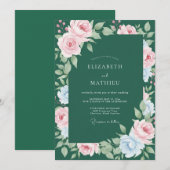 Smaragdgroene Pastel Ranunculus Eucalyptus Bruilof Kaart (Voorkant / Achterkant)