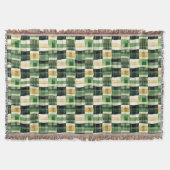 Smaragdgroene Patchwork Plaid Deken (Voorkant)