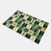 Smaragdgroene Patchwork Plaid Deurmat (Schuin)