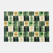Smaragdgroene Patchwork Plaid Deurmat (Voorkant)