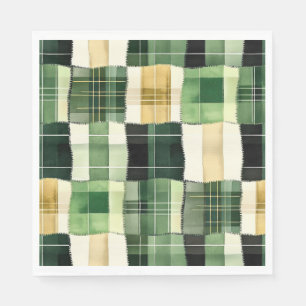 Smaragdgroene Patchwork Plaid Servet