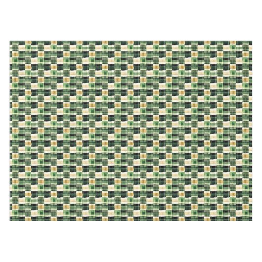 Smaragdgroene Patchwork Plaid Tafelkleed (Voorkant (Horizontaal))