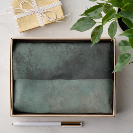 Smaragdgroene patina, verweerde damast textuur tissuepapier (Geschenk)