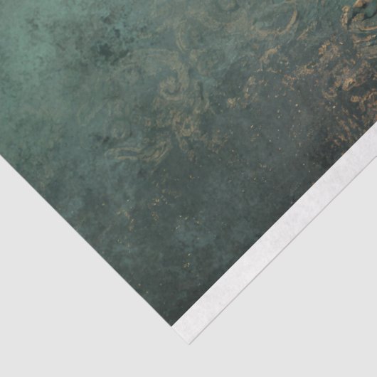 Smaragdgroene patina, verweerde damast textuur tissuepapier (Detail)