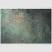 Smaragdgroene patina, verweerde damast textuur tissuepapier (Voorkant)