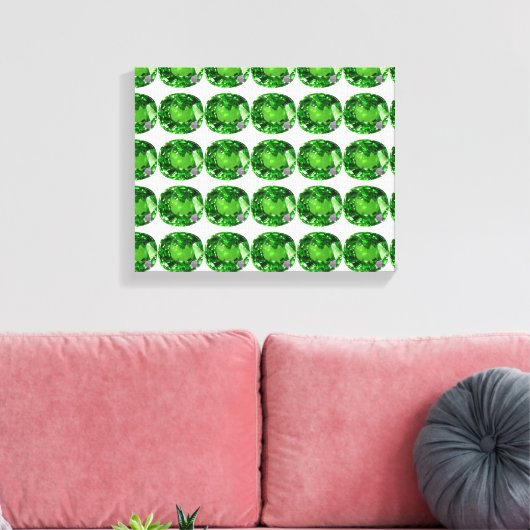Smaragdgroene Patroon Canvas Afdruk (Insitu (Woonkamer))
