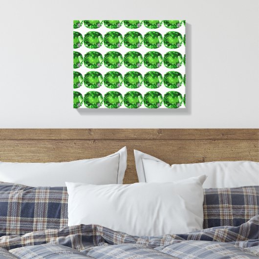 Smaragdgroene Patroon Canvas Afdruk (Insitu (Slaapkamer))