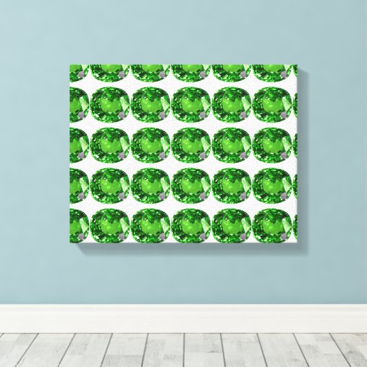 Smaragdgroene Patroon Canvas Afdruk (Insitu (Houten vloer))