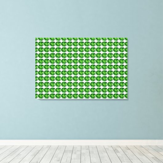 Smaragdgroene Patroon Canvas Afdruk (Insitu (Houten vloer))