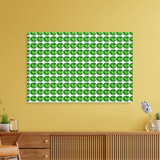 Smaragdgroene Patroon Canvas Afdruk (Insitu (Woonkamer))