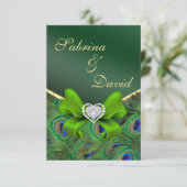 Smaragdgroene Pauwontvangstkaart Kaart (Staand voorkant)