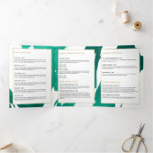 Smaragdgroene penseelstreken Brochure Drieluik Kaart (Binnen)
