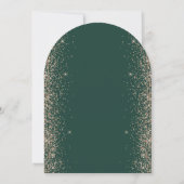Smaragdgroene Perzik Glitter Boog Bruiloft Kaart (Achterkant)