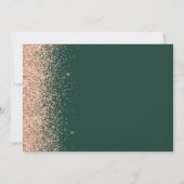 Smaragdgroene Perzik Glitter Bruiloft Kaart (Achterkant)