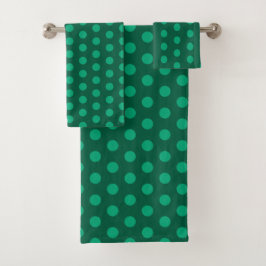 Smaragdgroene polka stippen  bad handdoek