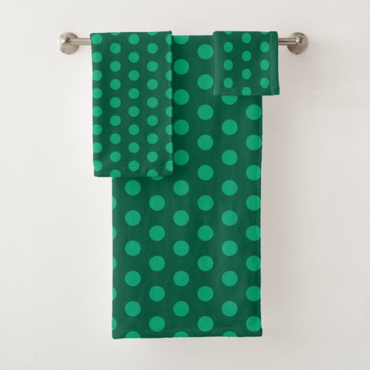 Smaragdgroene polka stippen  bad handdoek (Insitu)