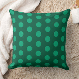 Smaragdgroene polka stippen kussen