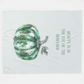 Smaragdgroene Pompoen Fleece Deken (Voorkant (Horizontaal))