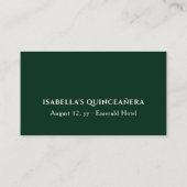 Smaragdgroene prinses jurk gepersonaliseerd plaatskaartje (Achterkant)