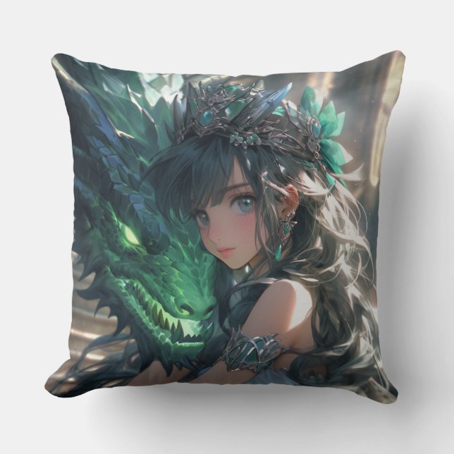 Smaragdgroene prinses kussen (Voorkant)