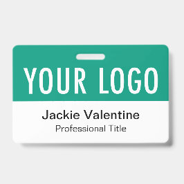 Smaragdgroene PVC badge horizontale werknaamkaart