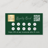 Smaragdgroene qr code corporate logo klantenkaartje (Voorkant)