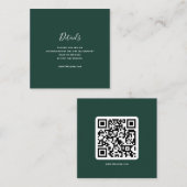 Smaragdgroene QR-code Detailkaart Informatiekaartje (Voorkant / Achterkant)