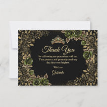 Smaragdgroene Quinceañera Gouden Tiara Rozen  