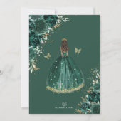 Smaragdgroene Quinceañera Prinses Mis Quince Anos Kaart (Achterkant)