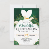 Smaragdgroene Quinceañera﻿ Witte Prinsessenjurk Kaart (Voorkant)