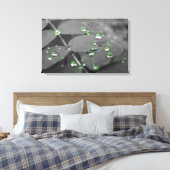 Smaragdgroene regendruppels canvas afdruk (Insitu (Slaapkamer))
