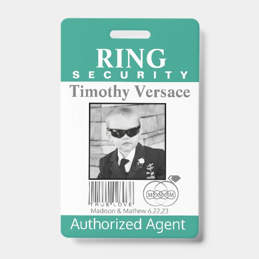 Smaragdgroene Ringdrager Beveiligingsbadge Badge (Voorzijde)